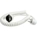 Bachmann Geaarde voeding spiraal verlengkabel - 3x 1,5mm / wit - 2 meter