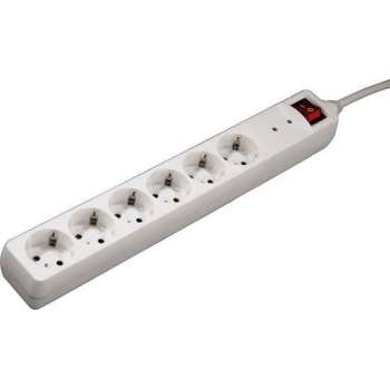 Hama Stekkerdoos, 6-voudig, met overspanningsbeveiliging, 1,4 m, wit