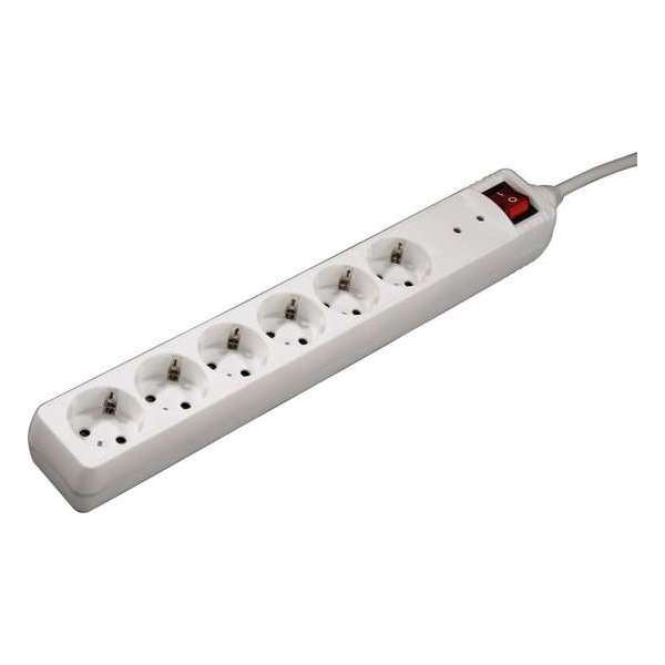 Hama Stekkerdoos, 6-voudig, met overspanningsbeveiliging, 1,4 m, wit Hama Stekkerdoos, 6-voudig, met overspanningsbeveiliging, 1,4 m, wit