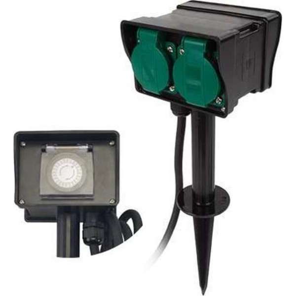 2-WEG STOPCONTACT MET TIMER - GEBRUIK BUITENSHUIS 2-WEG STOPCONTACT MET TIMER - GEBRUIK BUITENSHUIS