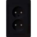 KOPP - Wandcontactdoos - Paris - Inbouw - 1-voudig Dubbel Stopcontact - Kinderbeveiliging - Mat Zwart - BES LED