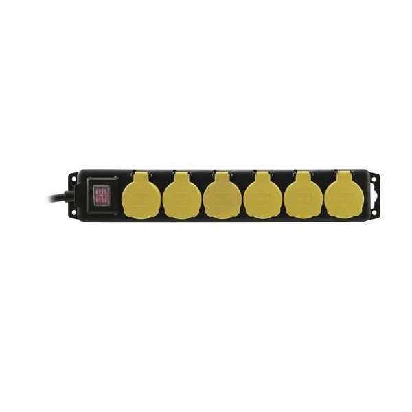 Eurolite stekkerdoos waterdicht - verdeeldoos - stekkerblok - 6-voudig - IP44 - zwart - 5m - verlengsnoer buiten Eurolite stekkerdoos waterdicht - verdeeldoos - stekkerblok - 6-voudig - IP44 - zwart - 5m - verlengsnoer buiten