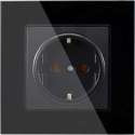 Stopcontact inbouw enkel zwart inclusief glasframe zwart Improducts® huismerk