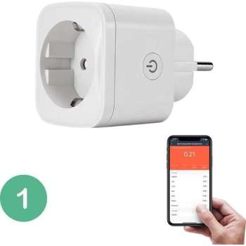 BELIFE® Smart Plug -  1 stuk  - Slimme Stekker met ENERGIEMETER - Google Home & Amazon Alexa Compatible - Smart Home
