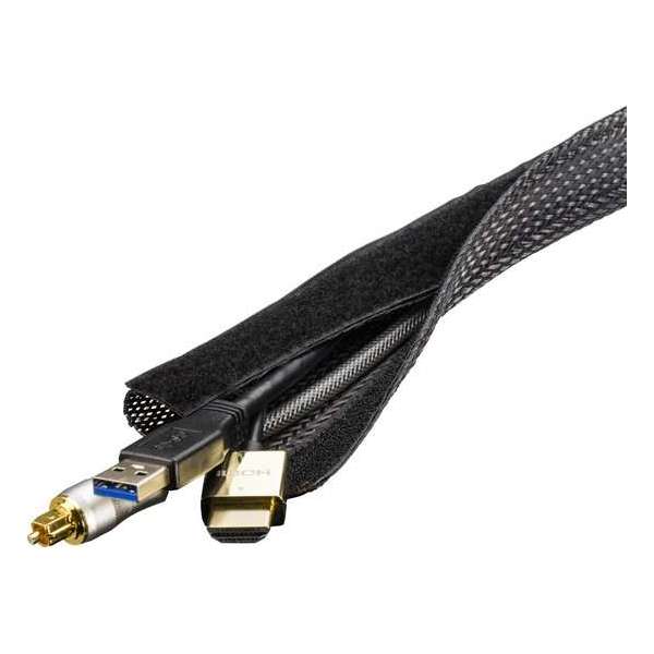 DELTACO LDR16 - Kabelsok in nylon met klittenband – 3 meter DELTACO LDR16 - Kabelsok in nylon met klittenband – 3 meter