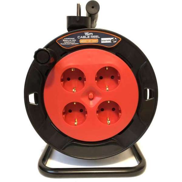 Kabelhaspel 230V 3000W 7,5m Thermisch Beveiligd Kabelhaspel 230V 3000W 7,5m Thermisch Beveiligd