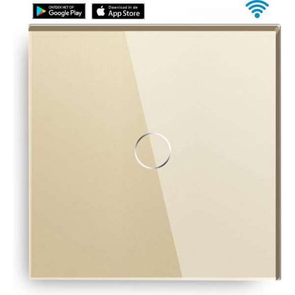 SmartinHuis - Slimme enkelpolige schakelaar - Wifi - Goud SmartinHuis - Slimme enkelpolige schakelaar - Wifi - Goud