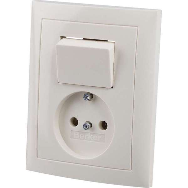 BERKER S1 afdekplaat combinatie wissel | CREME BERKER S1 afdekplaat combinatie wissel | CREME