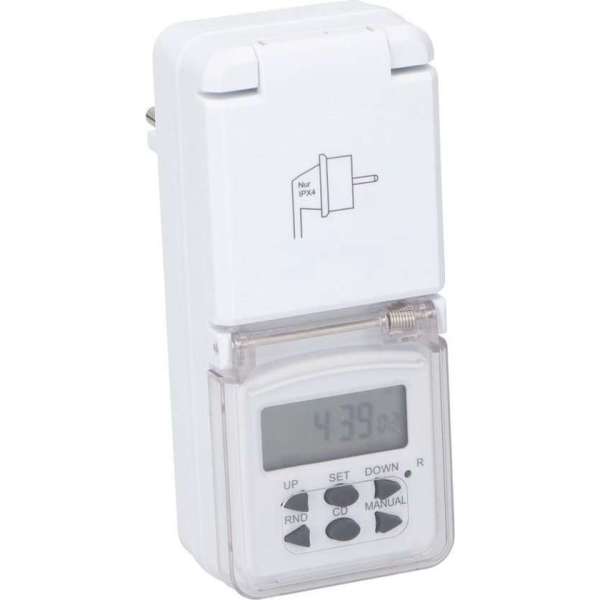 Digitale timers/tijdklokken met afdekklepje voor binnen gebruik Digitale timers/tijdklokken met afdekklepje voor binnen gebruik