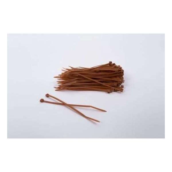 1000 stuks Bruine Kabelbinders 3.6mm x 140mm (099.0376) 1000 stuks Bruine Kabelbinders 3.6mm x 140mm (099.0376)