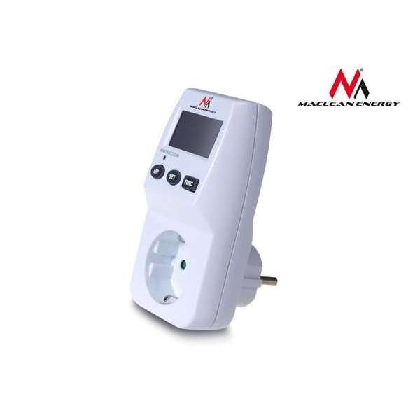 Energieverbruiksmeter met randaarde Maclean MCE06G LCDscherm elektriciteitsmeter Energieverbruiksmeter met randaarde Maclean MCE06G LCDscherm elektriciteitsmeter