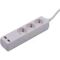 V-tac VT-1124-2 Stekkerdoos met 2x USB - 1,5 meter - wit