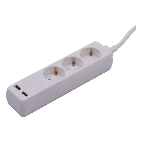 V-tac VT-1124-2 Stekkerdoos met 2x USB - 1,5 meter - wit V-tac VT-1124-2 Stekkerdoos met 2x USB - 1,5 meter - wit