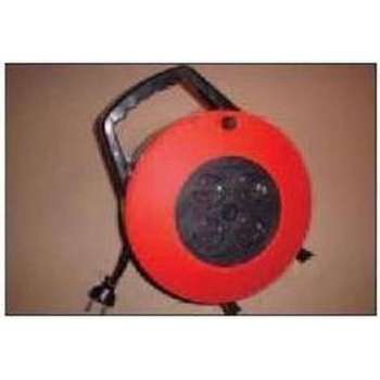 Deltac kabelhaspel cable reel 15m 15 meter Zwart/Rood electriciteitssnoer
