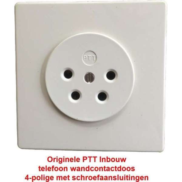 Telefoon Wandcontactdoos - Originele PTT inbouwdoos - 4 polig - met schroefaansluitingen - Telefoon-aansluitdoos Telefoon Wandcontactdoos - Originele PTT inbouwdoos - 4 polig - met schroefaansluitingen - Telefoon-aansluitdoos