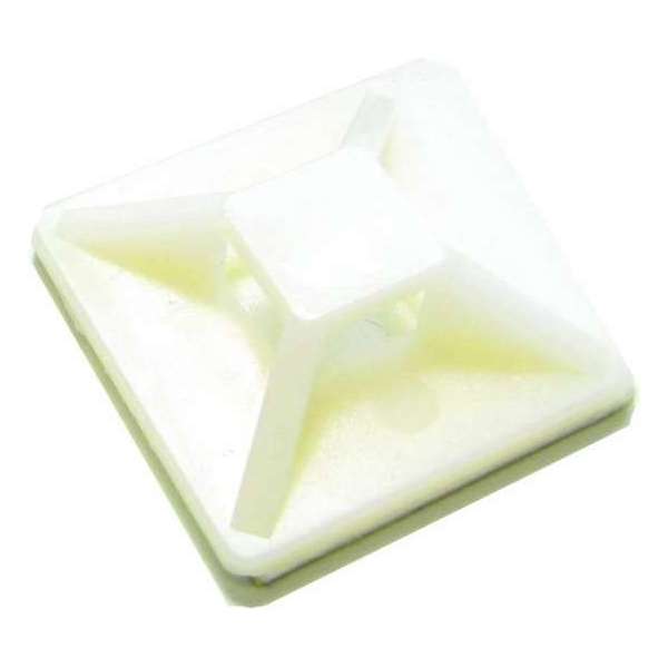 Plakzadels voor kabelbinders wit-transparant - 100 stuks - formaat: 28 x 28 mm - geschikt voor kabelbinders van 5.3 mm dik Plakzadels voor kabelbinders wit-transparant - 100 stuks - formaat: 28 x 28 mm - geschikt voor kabelbinders van 5.3 mm dik