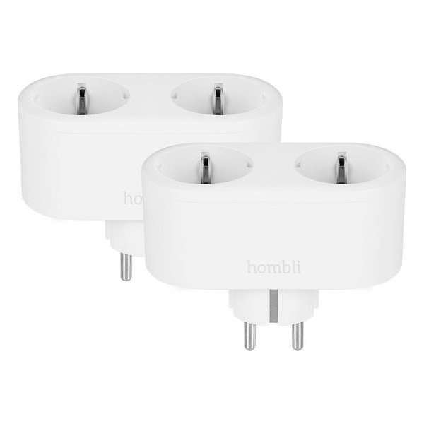2x Hombli Slimme Stekker met 2 Contacten – WiFi - Energiemeter via mobiele app 2x Hombli Slimme Stekker met 2 Contacten – WiFi - Energiemeter via mobiele app