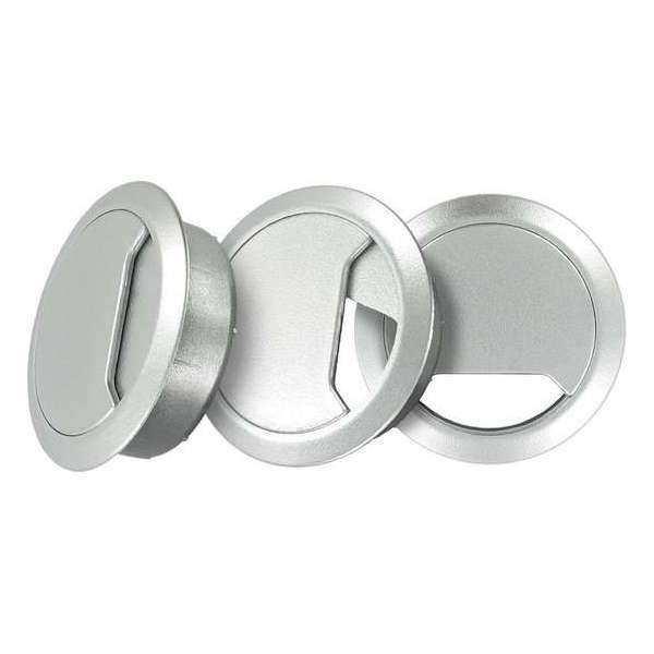 TQ4U Kabeldoorvoer - ABS Kunststof - Ø 60 mm - Verstelbaar - Zilver Metallic - 3 stuks TQ4U Kabeldoorvoer - ABS Kunststof - Ø 60 mm - Verstelbaar - Zilver Metallic - 3 stuks