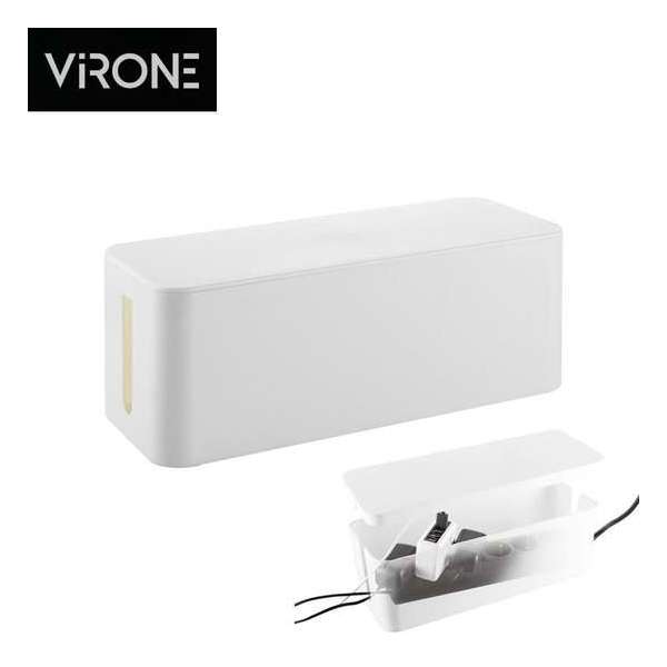 Virone kabelbox - kabelorganizer voor stekkerdozen - Wit - 407/134/154 mm Virone kabelbox - kabelorganizer voor stekkerdozen - Wit - 407/134/154 mm