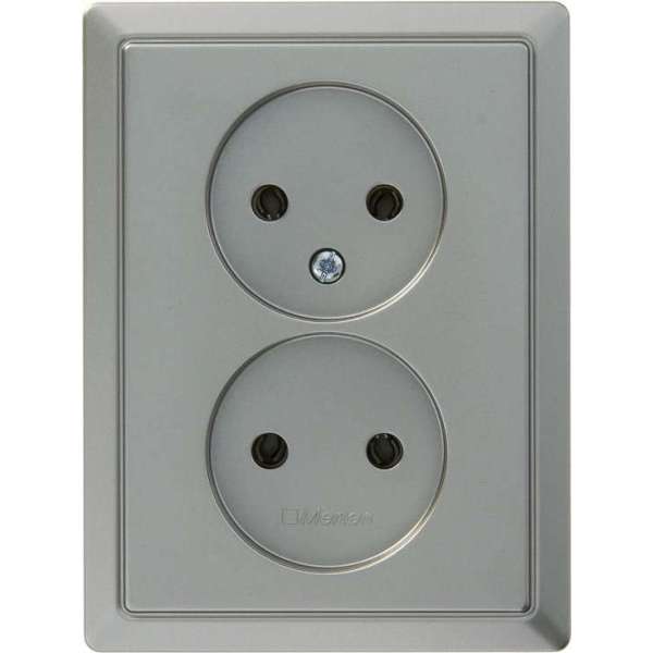 Schneider Electric Artec stopcontact dubbel Edelstaal-Look Schneider Electric Artec stopcontact dubbel Edelstaal-Look