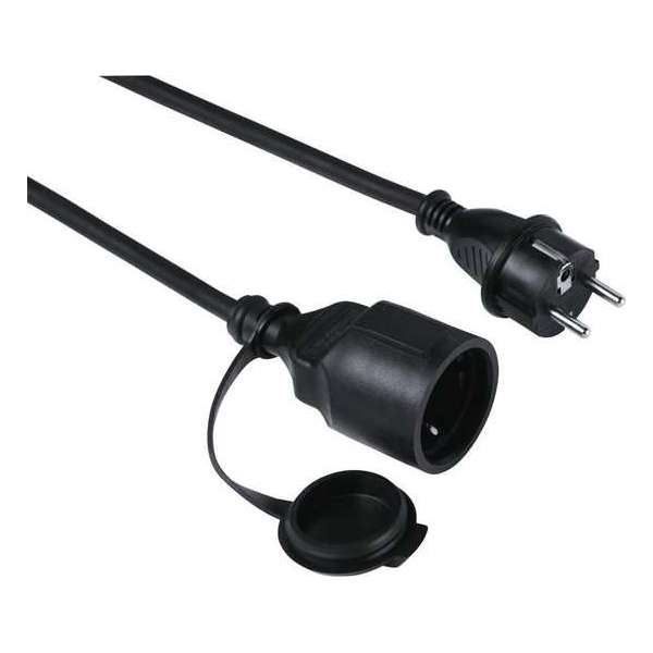 Hama Verlengkabel "Outdoor", IP44, 5 m, zwart Hama Verlengkabel "Outdoor", IP44, 5 m, zwart
