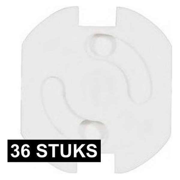 36x Stopcontact beveiliging klem/stopcontactbeveiligers wit met randaarde - Stopcontactbeschermers - Kindveilig 36x Stopcontact beveiliging klem/stopcontactbeveiligers wit met randaarde - Stopcontactbeschermers - Kindveilig