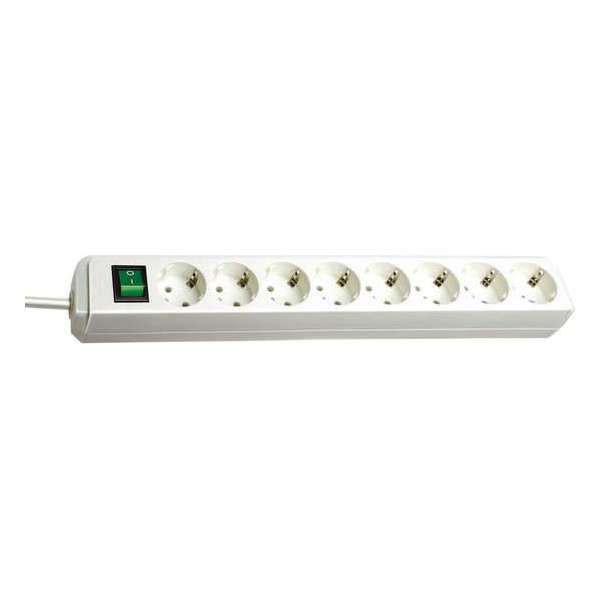 Brennenstuhl Eco-Line stekkerdoos met 8 contacten en schakelaar / wit - 3 meter Brennenstuhl Eco-Line stekkerdoos met 8 contacten en schakelaar / wit - 3 meter