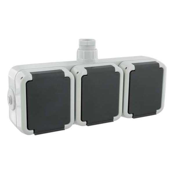 Peha Spatwaterdicht Contactdoos Opbouw 3V Horizont Randaarde Wartel M20 Peha Spatwaterdicht Contactdoos Opbouw 3V Horizont Randaarde Wartel M20