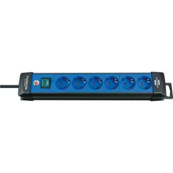 Brennenstuhl 1951360100 Overspanningsbeveiliging 6 AC-uitgang(en) Zwart, Blauw 3 m
