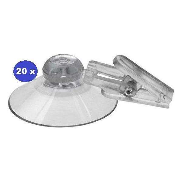20 x Zuignap 40 mm transparante kunststof klem 20 x Zuignap 40 mm transparante kunststof klem