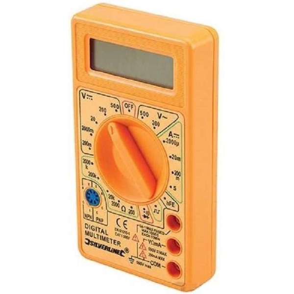 SILVERLINE digitale multimeter - groot LCD-scherm - testkabels SILVERLINE digitale multimeter - groot LCD-scherm - testkabels