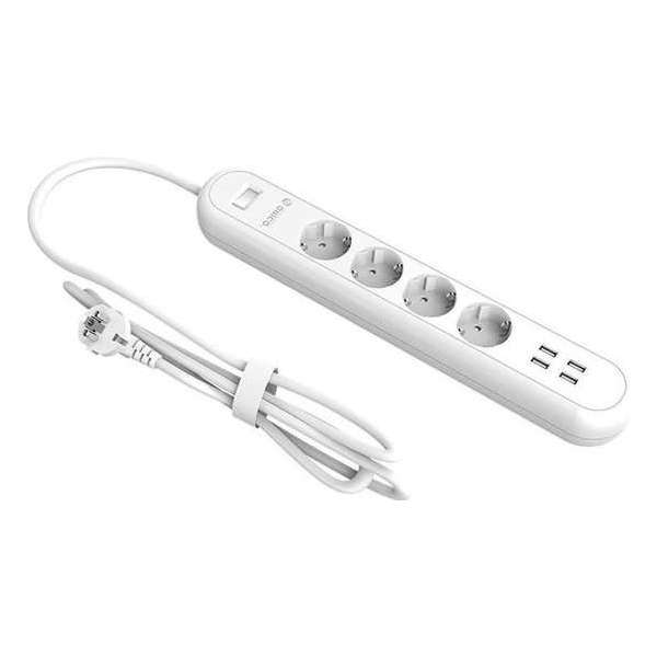 ORICO Stekkerdoos met 4 stopcontacten en 4 USB-laadpoorten - 4000W - wit ORICO Stekkerdoos met 4 stopcontacten en 4 USB-laadpoorten - 4000W - wit