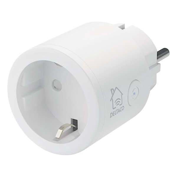 Deltaco Smart Home Single Smart Powerplug, switch, WiFi, 1xCEE 7/3, 10A, 2400W, timer - White Deltaco Smart Home Single Smart Powerplug, switch, WiFi, 1xCEE 7/3, 10A, 2400W, timer - White