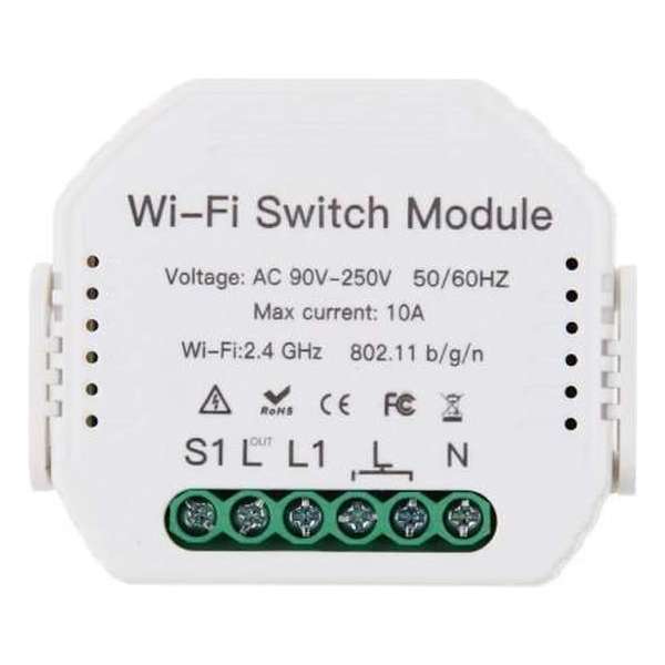 Smart Home slimme inbouw schakelaar module - enkel - wifi Smart Home slimme inbouw schakelaar module - enkel - wifi