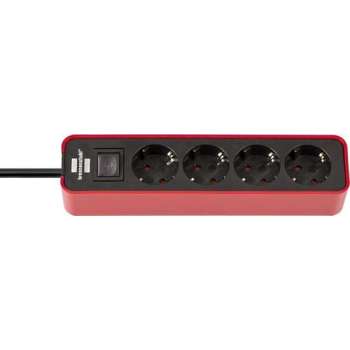 Brennenstuhl 1153240070 power uitbreiding 1,5 m 4 AC-uitgang(en) Binnen Zwart, Rood