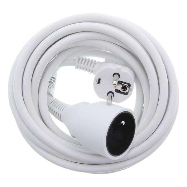 Verlengsnoer - 5 meter - Met penaarde - Wit Verlengsnoer - 5 meter - Met penaarde - Wit