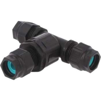 Waterdichte kabelverbinder - T splitter - Premium - schroefdraad bevestiging - IP69 connector