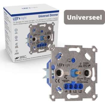 Proventa® Stopcontact Dimmer LED Inbouw tot 250W - Geschikt voor alle lampen - 2 draads