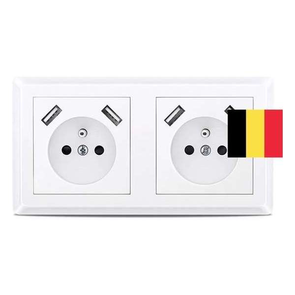 Homra Brock USB stopcontact dubbel | Inbouw wandcontactdoos | Wit | Penaarde (BELGIË) Homra Brock USB stopcontact dubbel | Inbouw wandcontactdoos | Wit | Penaarde (BELGIË)
