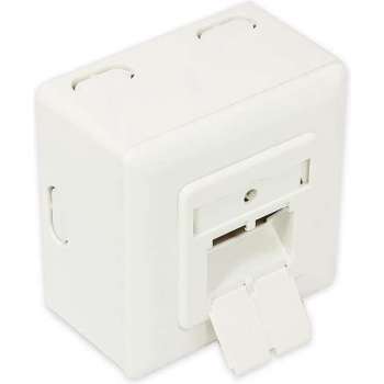 Good Connections Premium CAT6a Gigabit netwerk opbouw wandcontactdoos met 2 RJ45 poorten - afgeschermd / ivoor