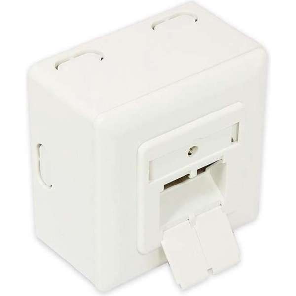 Good Connections Premium CAT6a Gigabit netwerk opbouw wandcontactdoos met 2 RJ45 poorten - afgeschermd / ivoor