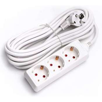 Verlengsnoer - Igna Synci - 3680W - 3 Stopcontacten - 5 Meter - Wit | Nederland