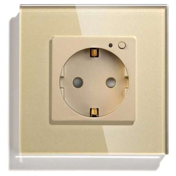 SmartinHuis - Smart - Enkelvoudig stopcontact - Wifi - Goud SmartinHuis - Smart - Enkelvoudig stopcontact - Wifi - Goud