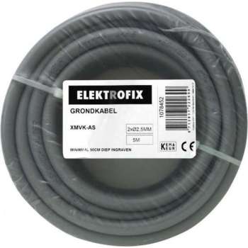 Elektrofix grondkabel XMvK-as 2 x 2,5 mm2 5 mtr