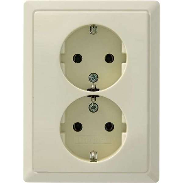 Schneider Merten Artec - Tweevoudige Wandcontactdoos inbouw geaard (Crème) Schneider Merten Artec - Tweevoudige Wandcontactdoos inbouw geaard (Crème)