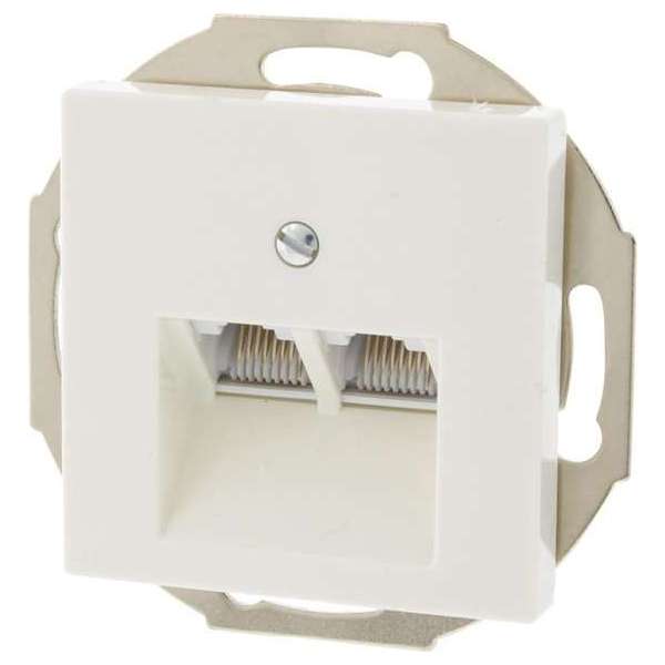 Contactdoos – telefoon – data – inbouw – CAT6A – 2 x 8–polig – geschikt voor afdekraam Jung AS 500 – polarwit Contactdoos – telefoon – data – inbouw – CAT6A – 2 x 8–polig – geschikt voor afdekraam Jung AS 500 – polarwit
