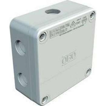 ""OBO Kabeldoos met 3 wartels M20, 4-6mm2 400V, IP67 110x110x50, PP, lichtgr""