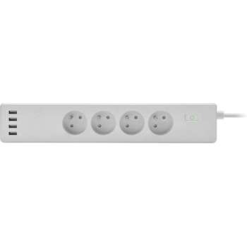 DrPhone SPS3 Wifi Smart Stekkerdoos - Plug Socket - 4x USB poorten - Voice Control Met Alexa Google Home Tuya app