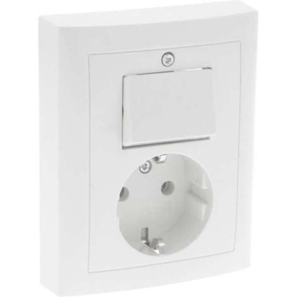 BERKER S1 combinatie - inbouw - enkelvoudige serieschakelaar + wandcontactdoos met randaarde - polarwit BERKER S1 combinatie - inbouw - enkelvoudige serieschakelaar + wandcontactdoos met randaarde - polarwit