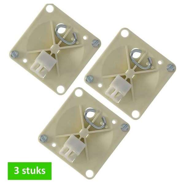 HAF centraaldoosdeksel | vierkant | 68 x 68 mm | met ophanghaak en kroonsteen | 3 STUKS HAF centraaldoosdeksel | vierkant | 68 x 68 mm | met ophanghaak en kroonsteen | 3 STUKS